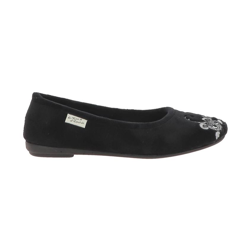 femme Maison de l espadrille femme souris noir