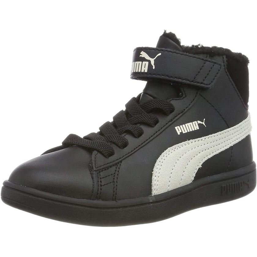 Puma garcon smash v2 mid l fur noir1304601_2 sur voshoes.com