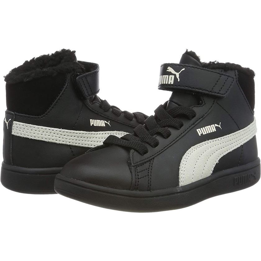 Puma garcon smash v2 mid l fur noir1304601_3 sur voshoes.com