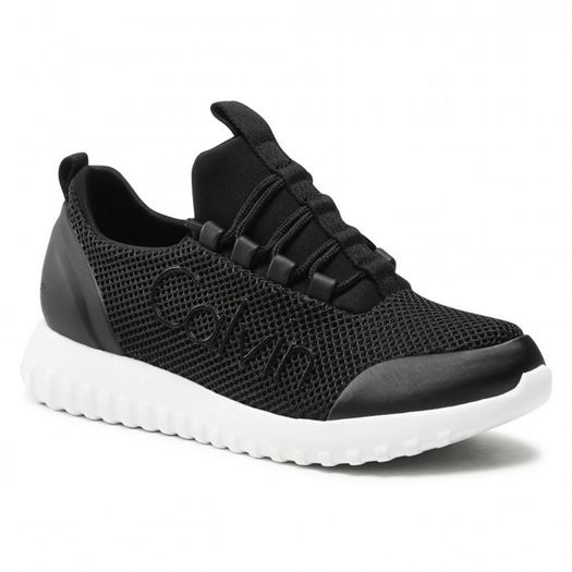 Calvin klein jeans femme runner sneaker laceup mesh noir1328801_2 sur voshoes.com