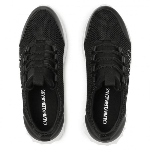 Calvin klein jeans femme runner sneaker laceup mesh noir1328801_4 sur voshoes.com