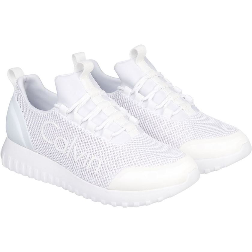 Calvin klein jeans femme runner sneaker laceup mesh blanc1328802_6 sur voshoes.com
