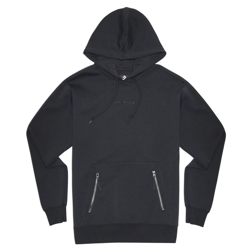 Converse homme zip pocket pullover hoodie noir1340701_1 sur voshoes.com