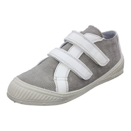 Pataugas fille baskets fille pataugas en toile   beige gris1355101_2 sur voshoes.com