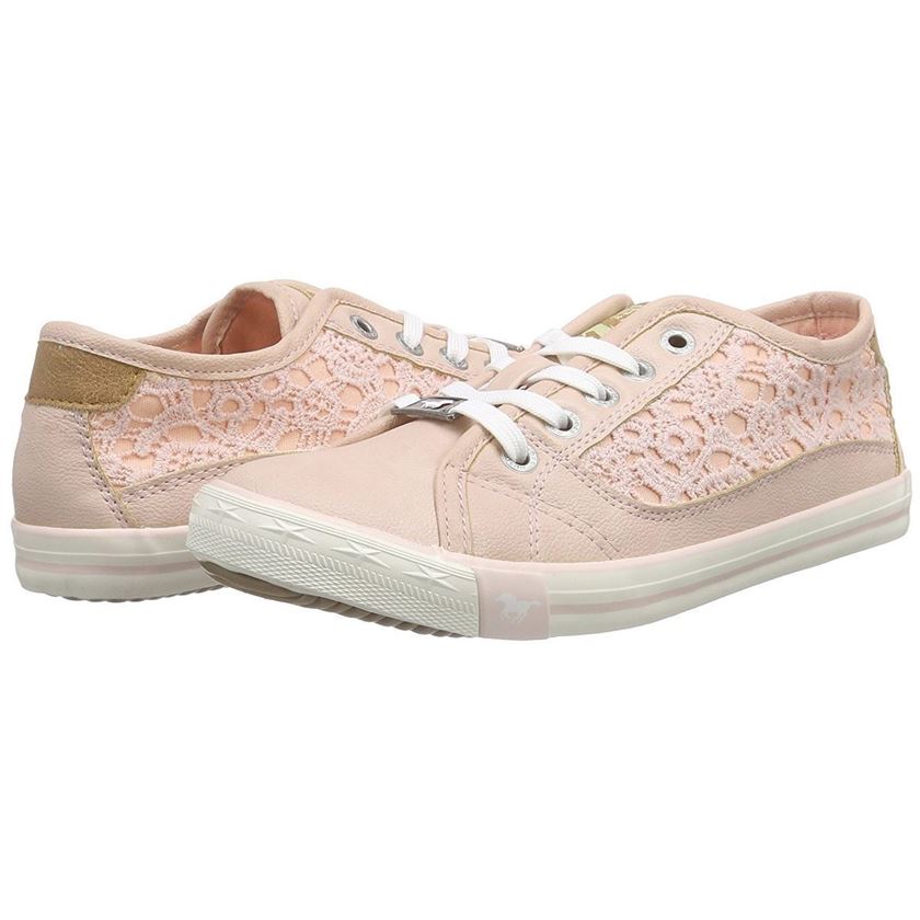 Mustang femme tennis dentelle rose1500702_3 sur voshoes.com