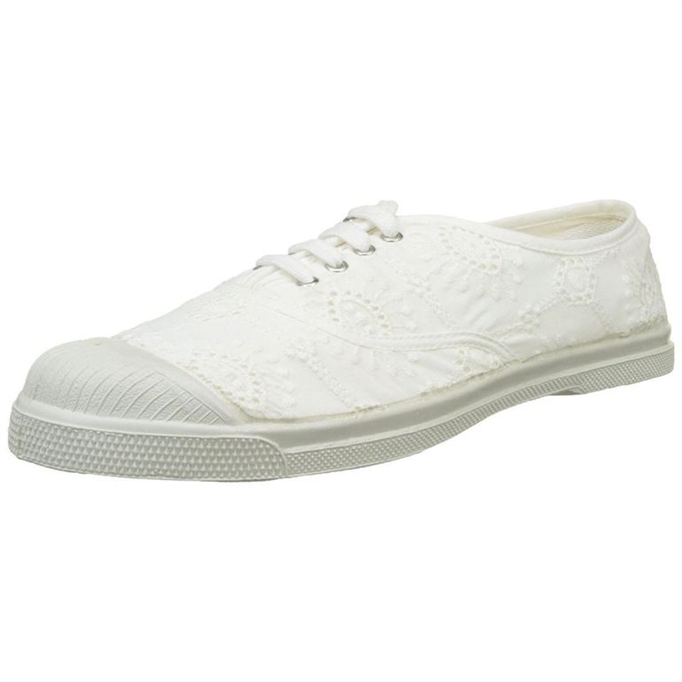 Bensimon femme tennis broderie anglaise blanc1539601_2 sur voshoes.com