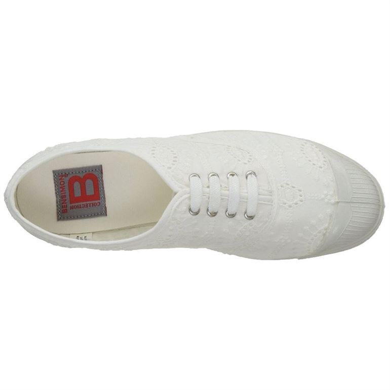 Bensimon femme tennis broderie anglaise blanc1539601_3 sur voshoes.com