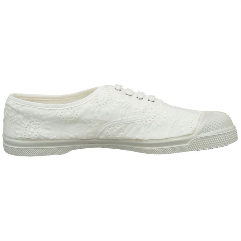 Bensimon femme tennis broderie anglaise blanc1539601_4 sur voshoes.com