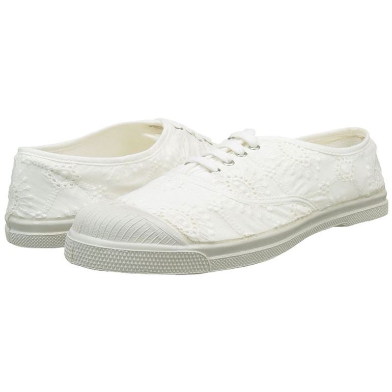 Bensimon femme tennis broderie anglaise blanc1539601_5 sur voshoes.com