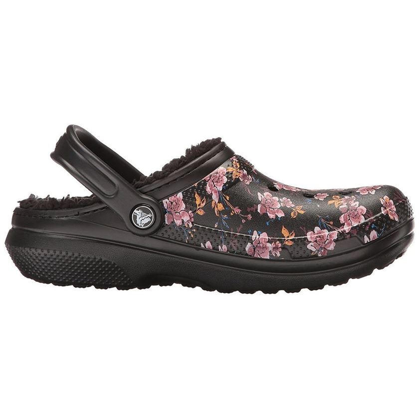 femme Crocs femme classic fuzz lined clog noir