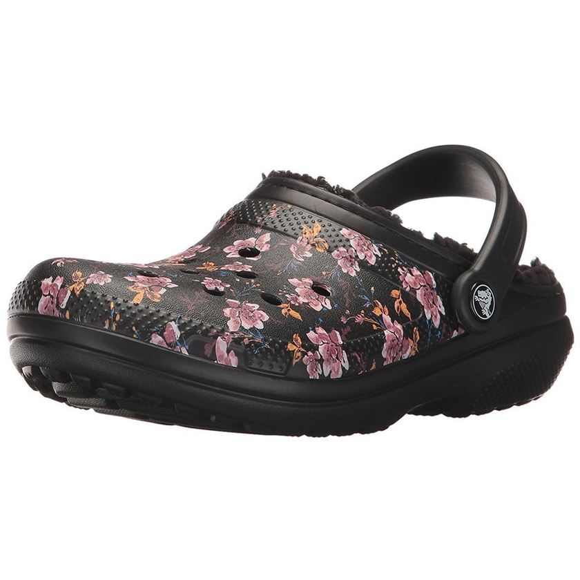 Crocs femme classic fuzz lined clog noir1594101_2 sur voshoes.com