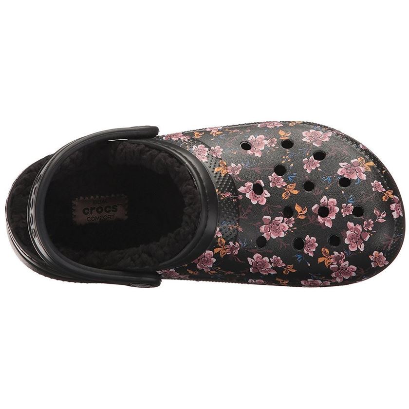 Crocs femme classic fuzz lined clog noir1594101_5 sur voshoes.com