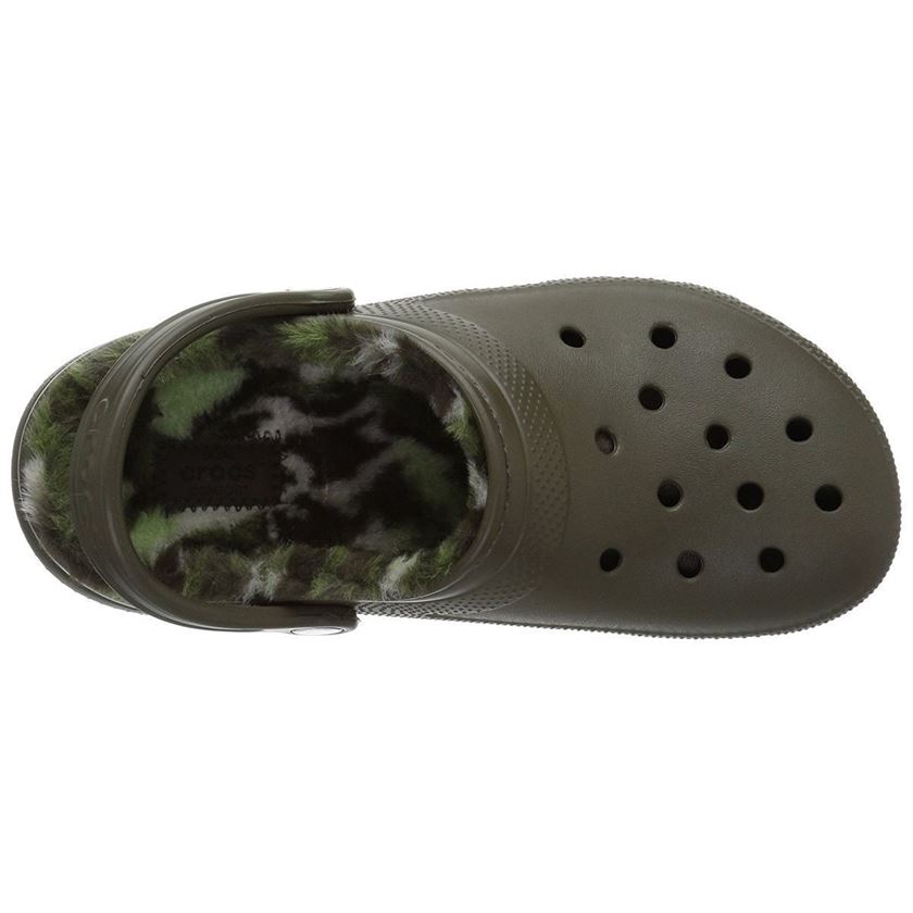 Crocs femme classic fuzz lined clog vert1594102_6 sur voshoes.com