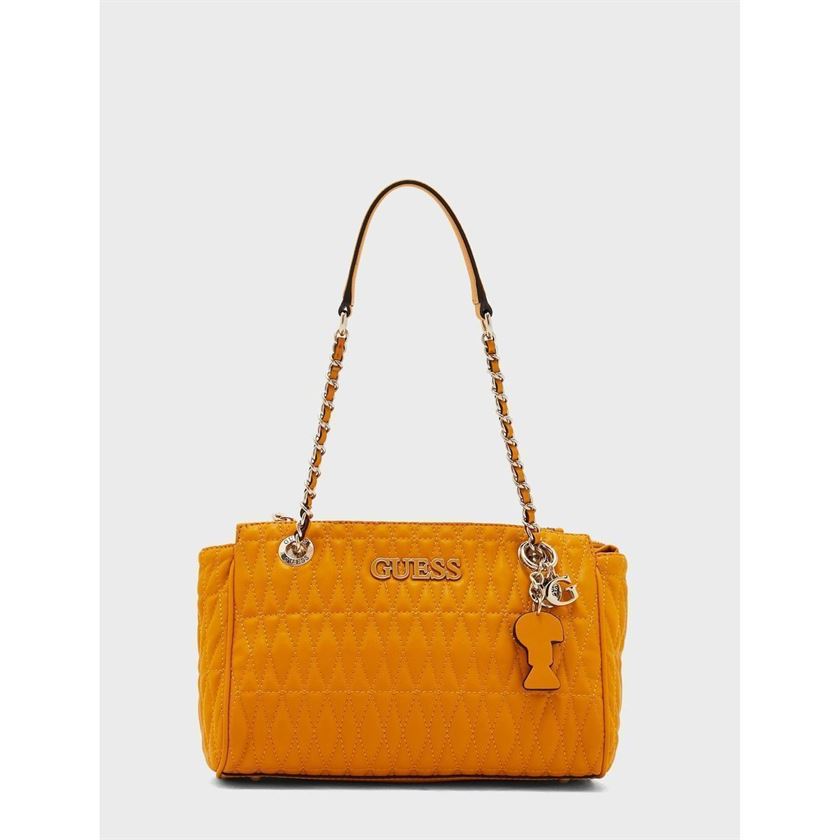 Guess femme brinkley society satchel jaune1748502_2 sur voshoes.com