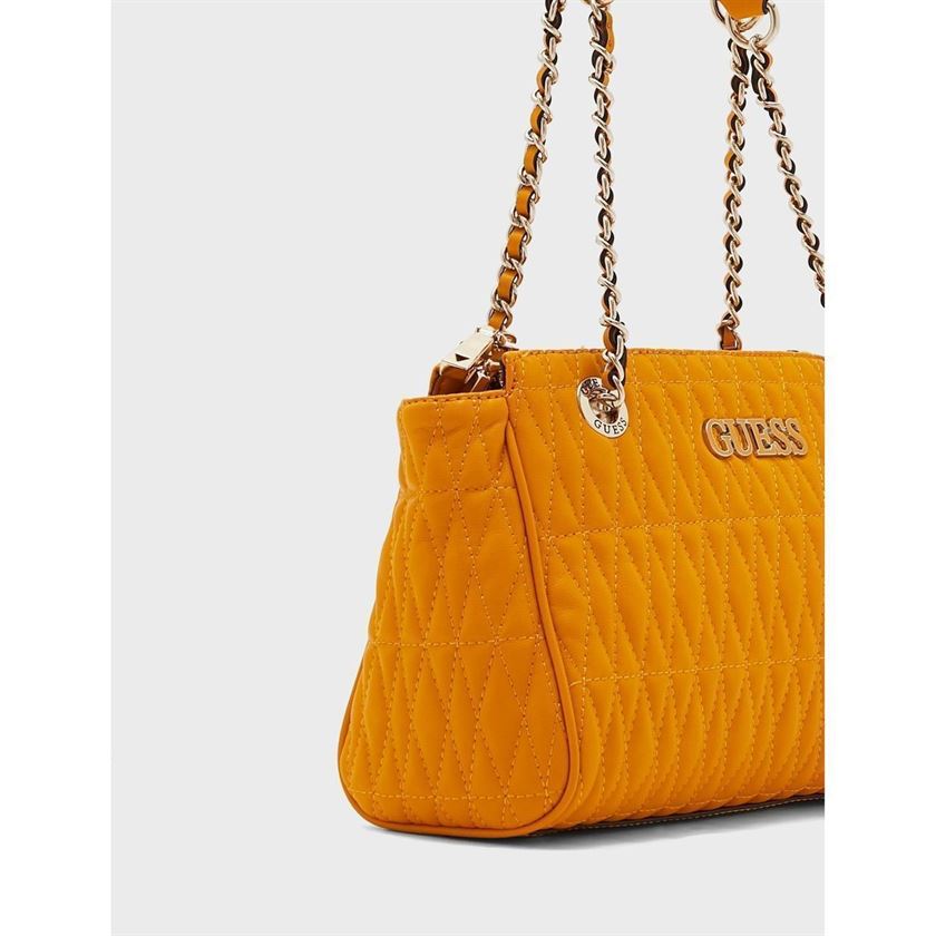 Guess femme brinkley society satchel jaune1748502_4 sur voshoes.com