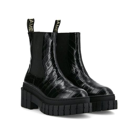 Bottines femme No name kross chelsea shine croco noir VoShoes