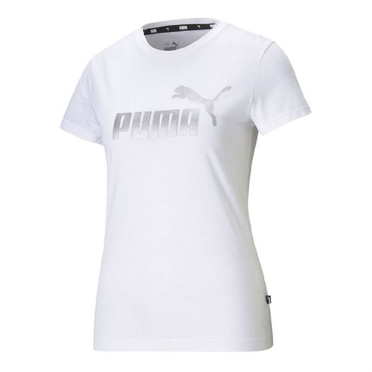 femme Puma femme ess metallic tee blanc