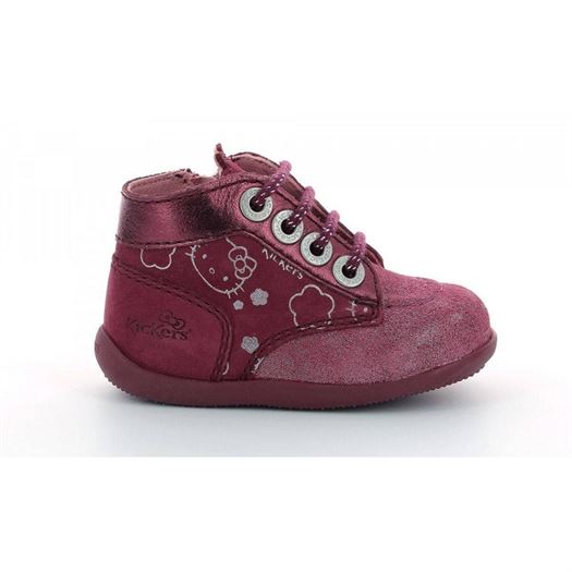 fille Kickers fille bonzip2 bordeaux