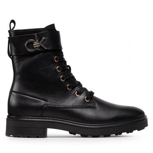 femme Calvin klein femme cleat biker boot noir