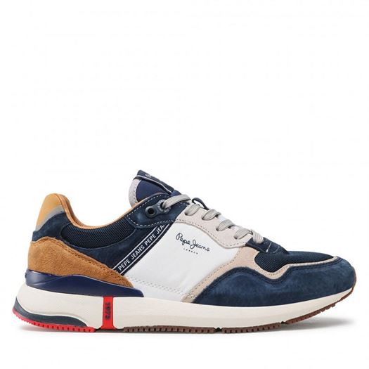 Baskets mode homme Pepe jeans london pro urban bleu VoShoes