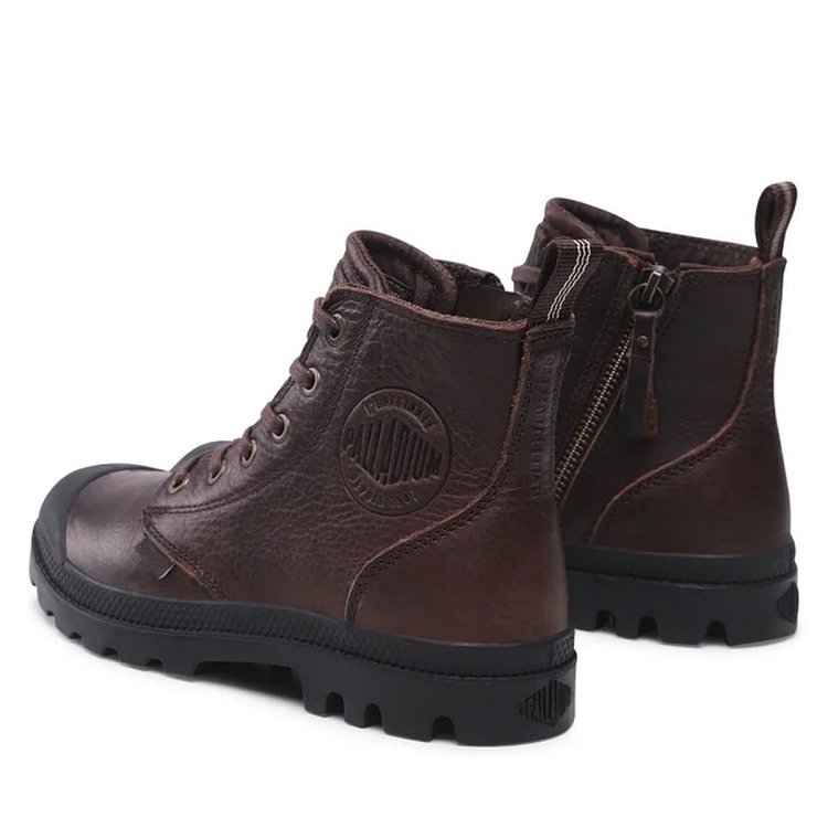 Palladium homme pampa zip lth ess marron2041301_4 sur voshoes.com