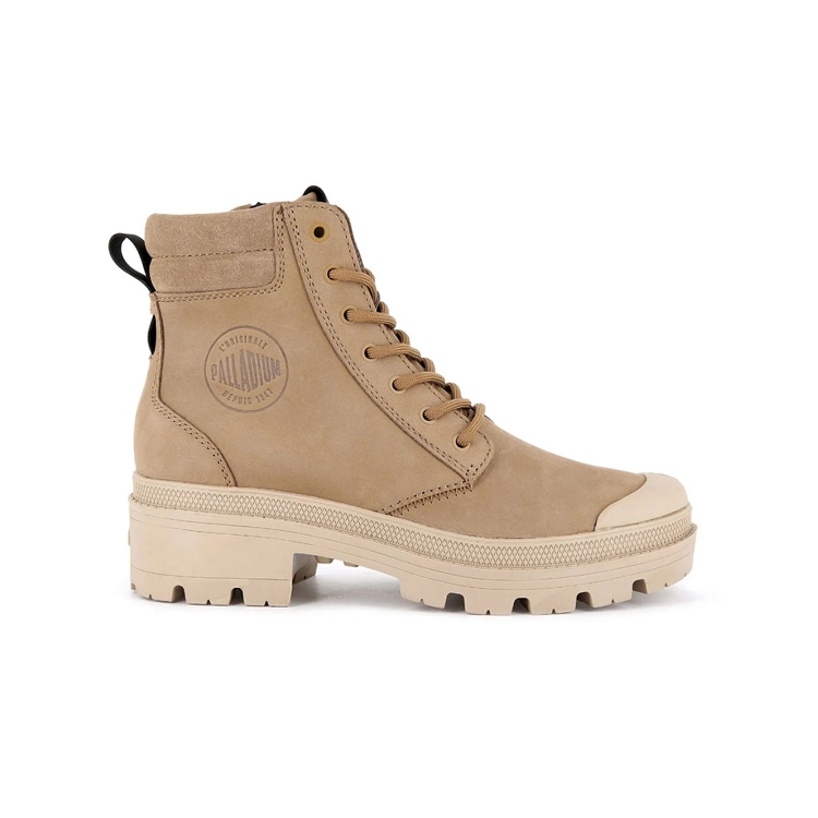 femme Palladium femme pallabase hi cuff wp marron
