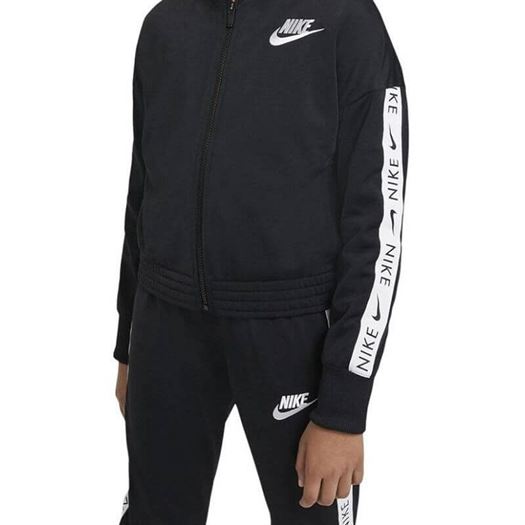 Vetements de sport fille Nike g nsw trk suit tricot noir VoShoes