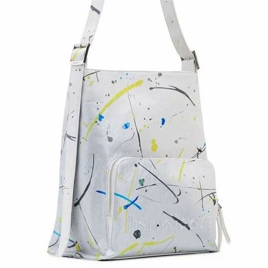 Desigual femme bag silver splat butan wi blanc2068801_2 sur voshoes.com