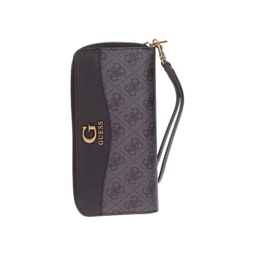 femme Guess femme nell logo slg large zip a noir