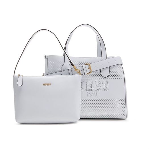 Guess femme katey perf small tote blanc2102403_2 sur voshoes.com