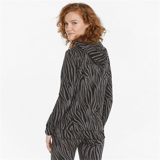 Puma femme ess tiger aop hoodie gris2104901_4 sur voshoes.com