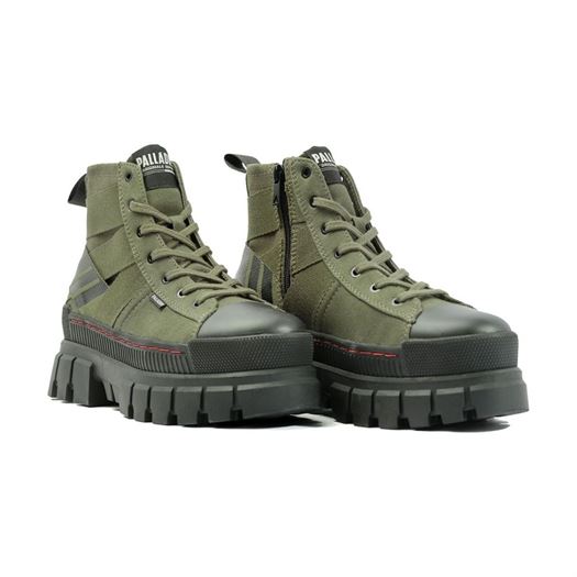 Palladium femme revolt hi army vert2118101_4 sur voshoes.com