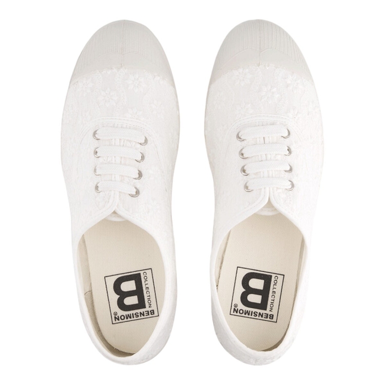 Bensimon femme ten brod angl blanc2136801_4 sur voshoes.com