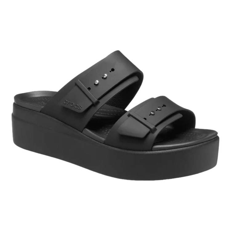 Crocs femme brooklyn buckle lowwdg noir2173001_2 sur voshoes.com