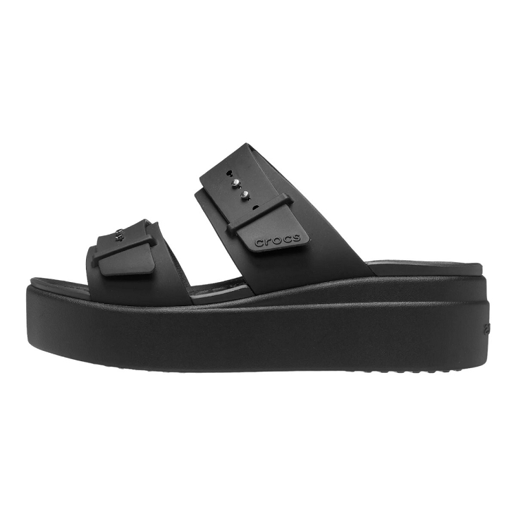 Crocs femme brooklyn buckle lowwdg noir2173001_3 sur voshoes.com