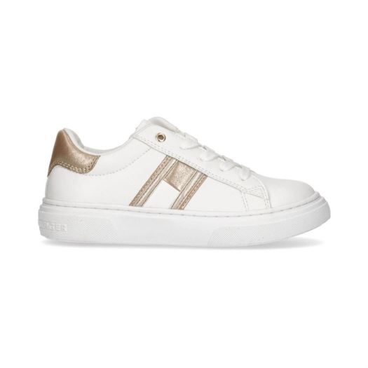 fille Tommy hilfiger fille flag low cut blanc