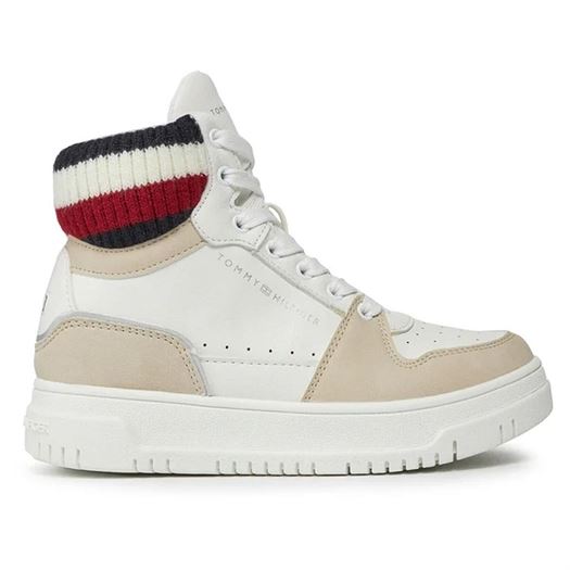 femme Tommy hilfiger femme hiht top lace up sneaker blanc