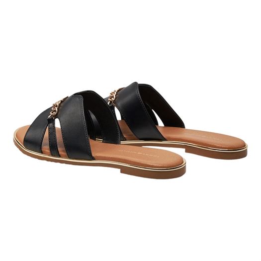 Tommy hilfiger femme flat slide noir2357601_4 sur voshoes.com