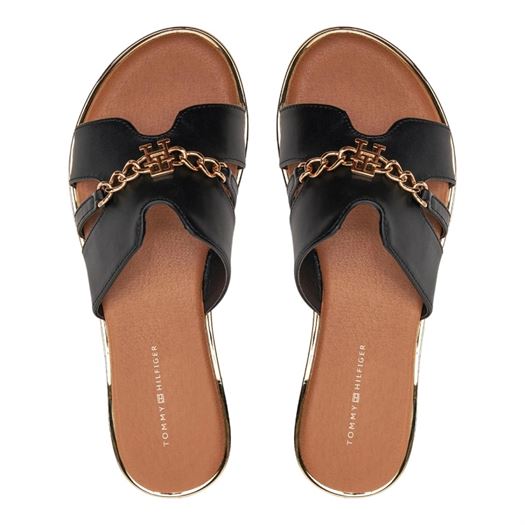 Tommy hilfiger femme flat slide noir2357601_5 sur voshoes.com