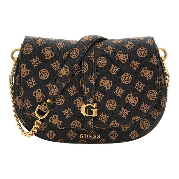 femme Guess femme kuba tri cmpt flap shldr bag marron