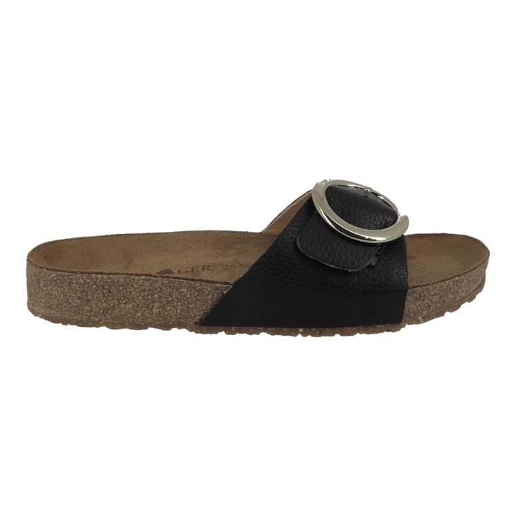 femme Haflinger femme round buckle gina noir
