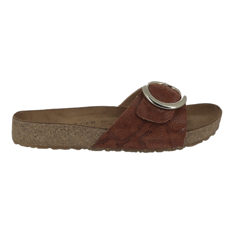 femme Haflinger femme round buckle gina marron