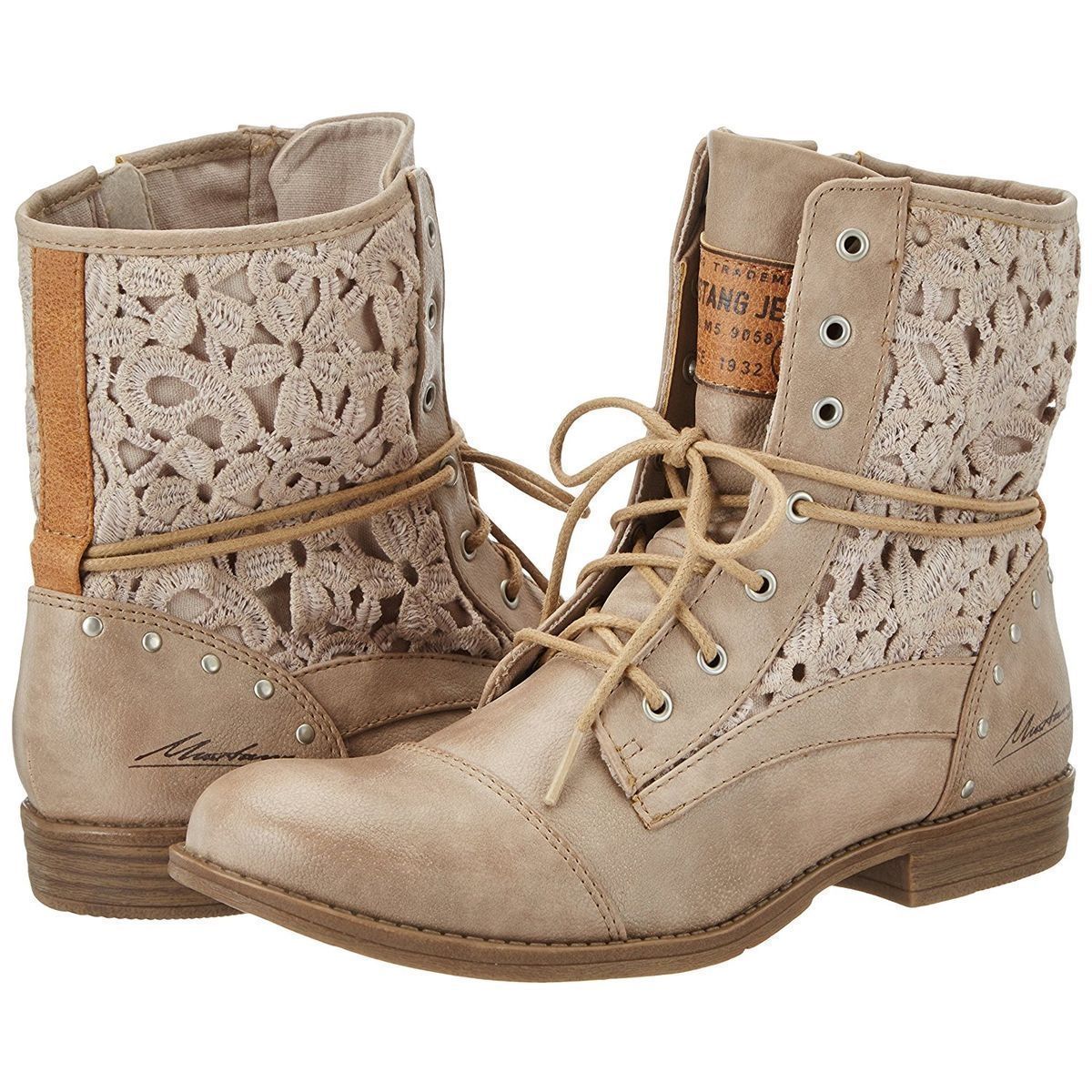 Bottines femme Mustang 1157 527 beige VoShoes
