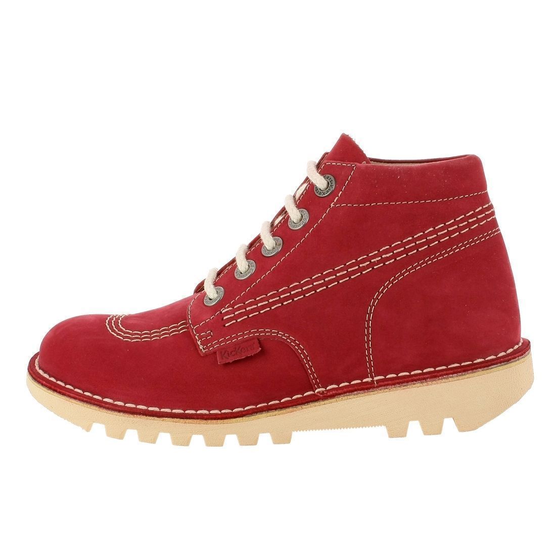 Bottines femme Kickers neorallye nubuck rose VoShoes