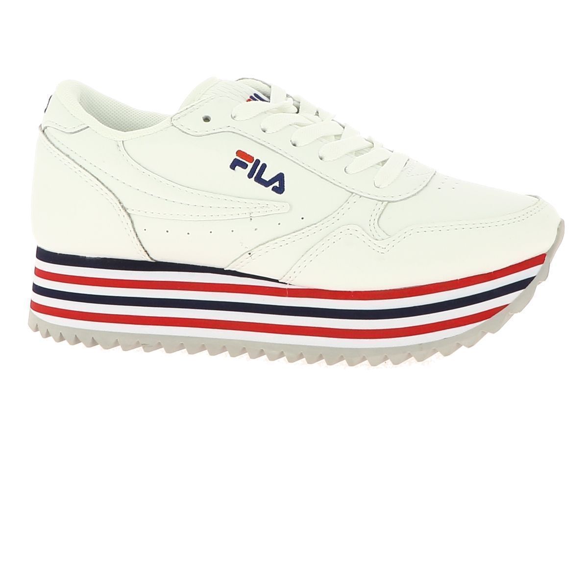 Baskets mode femme Fila orbit zeppa strip wmn blanc VoShoes