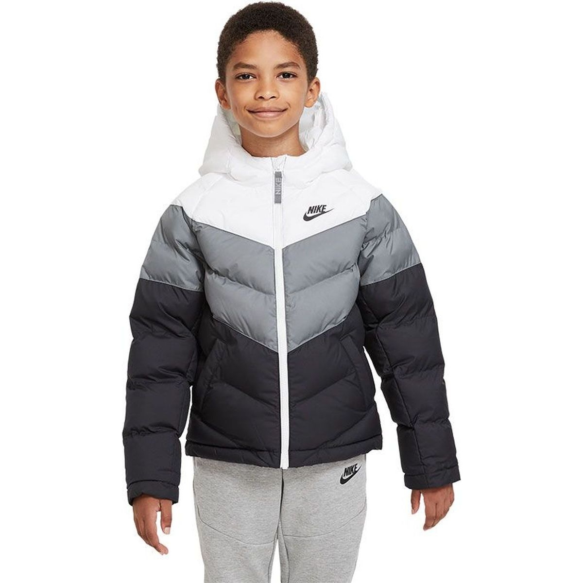 Nike Manteau d'Hiver NSW - Noir/Vert/Argenté Enfant