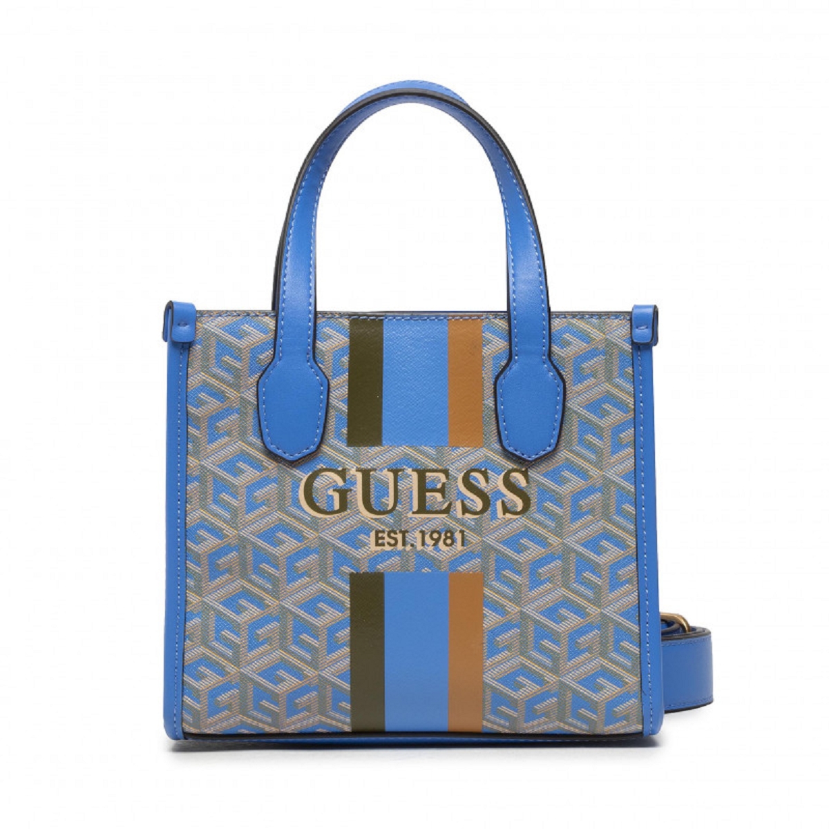 Sac a main femme Guess silvana mini tote bleu VoShoes